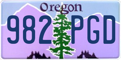 OR license plate 982PGD