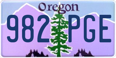 OR license plate 982PGE
