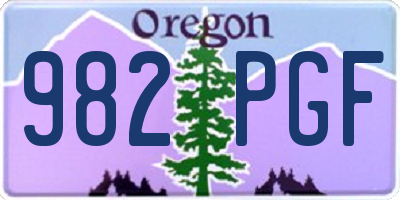 OR license plate 982PGF