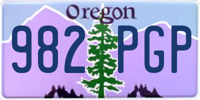 OR license plate 982PGP