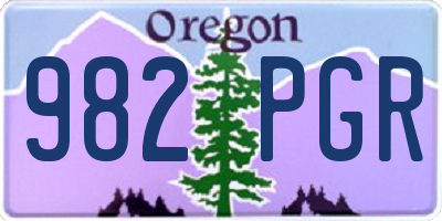 OR license plate 982PGR