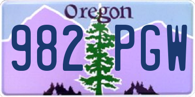 OR license plate 982PGW