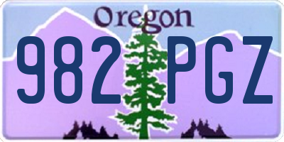 OR license plate 982PGZ