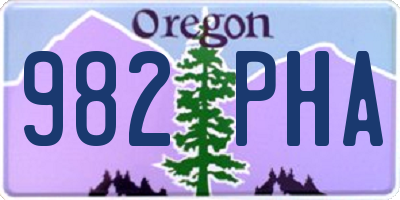 OR license plate 982PHA