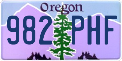 OR license plate 982PHF