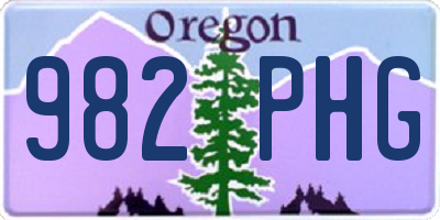 OR license plate 982PHG