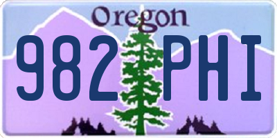 OR license plate 982PHI