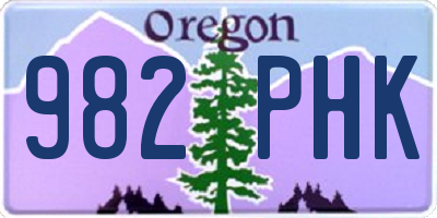 OR license plate 982PHK