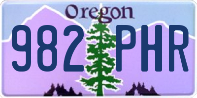 OR license plate 982PHR