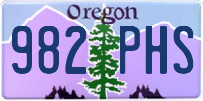 OR license plate 982PHS