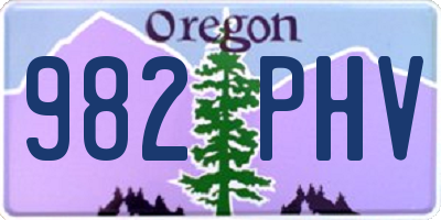OR license plate 982PHV