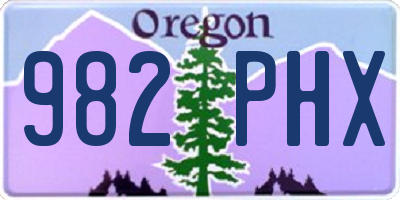 OR license plate 982PHX