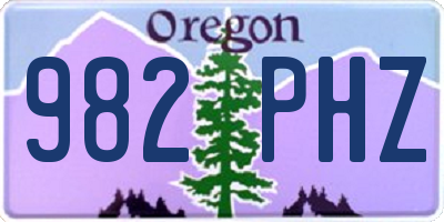 OR license plate 982PHZ