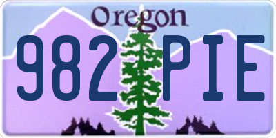 OR license plate 982PIE