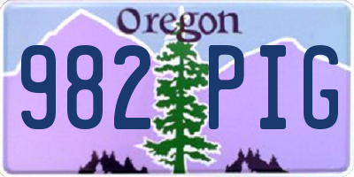 OR license plate 982PIG