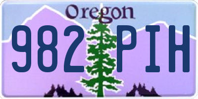 OR license plate 982PIH