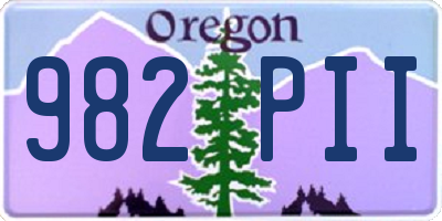 OR license plate 982PII