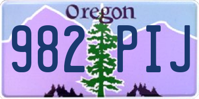 OR license plate 982PIJ