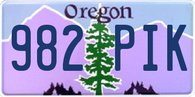OR license plate 982PIK