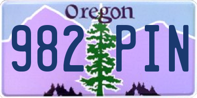 OR license plate 982PIN
