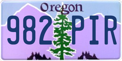 OR license plate 982PIR