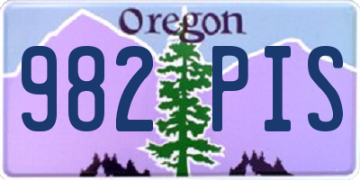 OR license plate 982PIS
