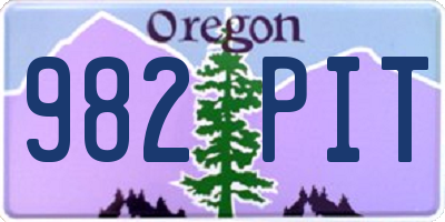 OR license plate 982PIT