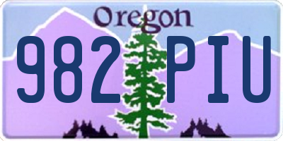 OR license plate 982PIU