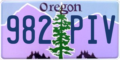 OR license plate 982PIV