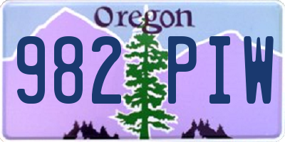 OR license plate 982PIW