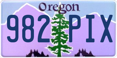 OR license plate 982PIX