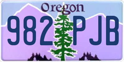 OR license plate 982PJB