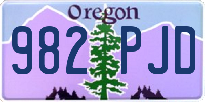 OR license plate 982PJD