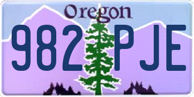 OR license plate 982PJE