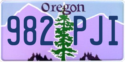 OR license plate 982PJI