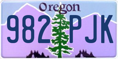 OR license plate 982PJK