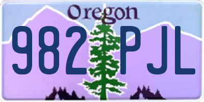 OR license plate 982PJL