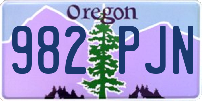 OR license plate 982PJN