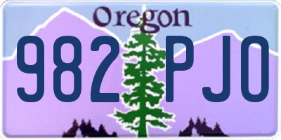 OR license plate 982PJO