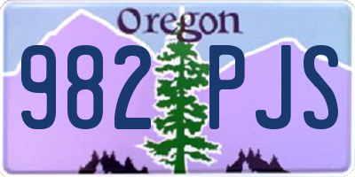 OR license plate 982PJS