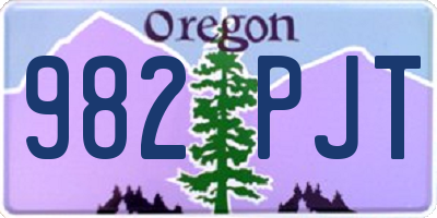 OR license plate 982PJT