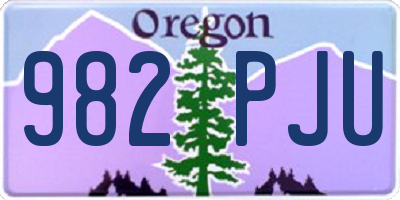 OR license plate 982PJU