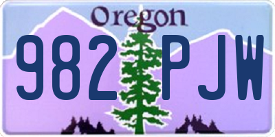 OR license plate 982PJW