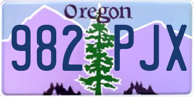 OR license plate 982PJX