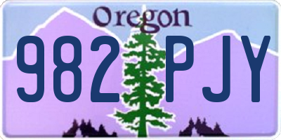 OR license plate 982PJY