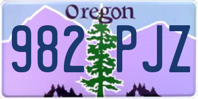 OR license plate 982PJZ
