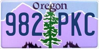 OR license plate 982PKC