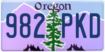 OR license plate 982PKD