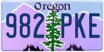 OR license plate 982PKE