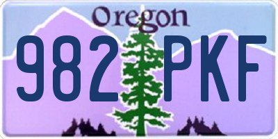 OR license plate 982PKF